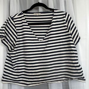 Box Style Strip Madewell Womens T-shirt L
